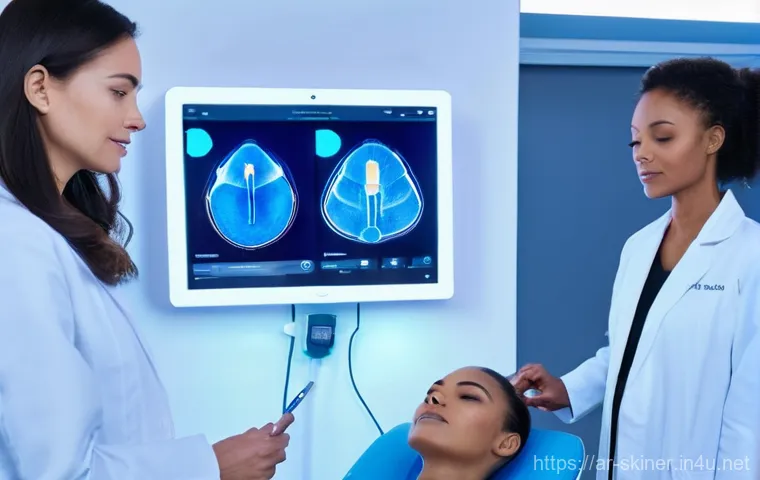 피부관리사의 클리닉에서의 팀워크 사례 - **Prompt:** A serene and elegant woman in her early 30s, wearing comfortable, modest loungewear (suc...