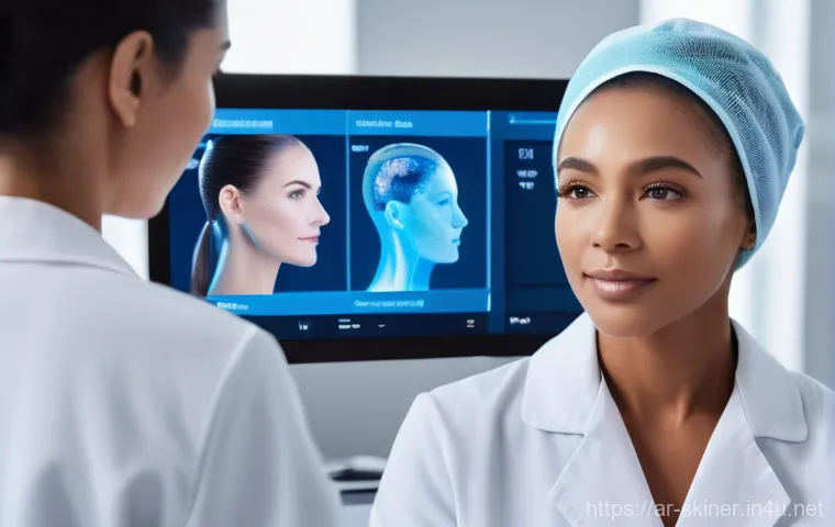 피부관리사의 최신 교육 과정 정보 - **Prompt:** A highly detailed, photorealistic image of a professional aesthetician (wearing a clean,...