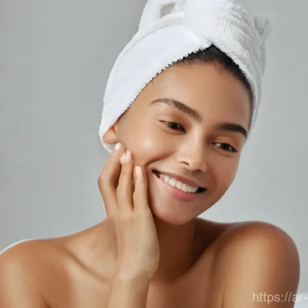 피부관리사의 실습에서 배운 사례 - **Prompt:** "A serene young woman, in her mid-20s, with a gentle smile, standing in a brightly lit b...