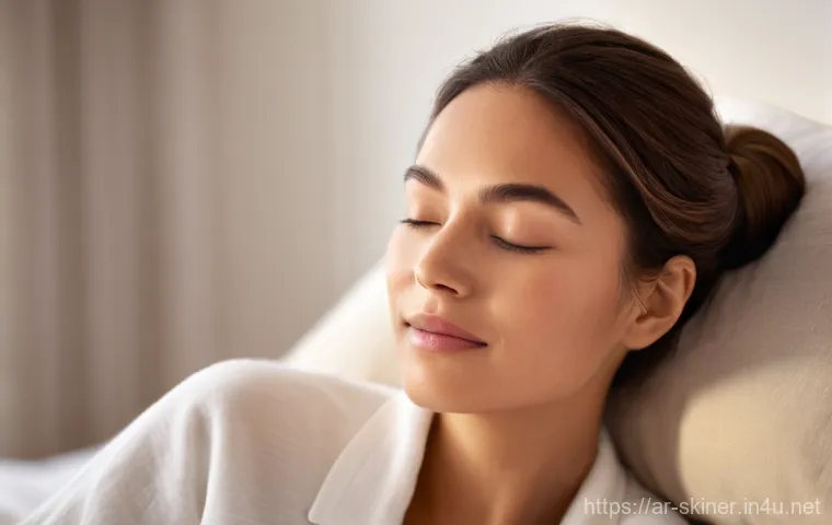 피부관리사의 실습에서 배운 사례 - **Prompt:** "A serene young woman, in her mid-20s, with a gentle smile, standing in a brightly lit b...