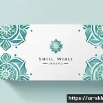 Home 23 피부관리사로서의 명함 제작 및 네트워킹 - A professional business card design for a skincare specialist targeting Arabic-speaking clients, fea...