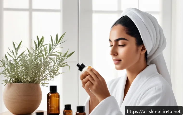 피부관리사 학습 자료 추천 - A serene, modern Middle Eastern skincare spa scene featuring a young Arab woman with medium olive sk...