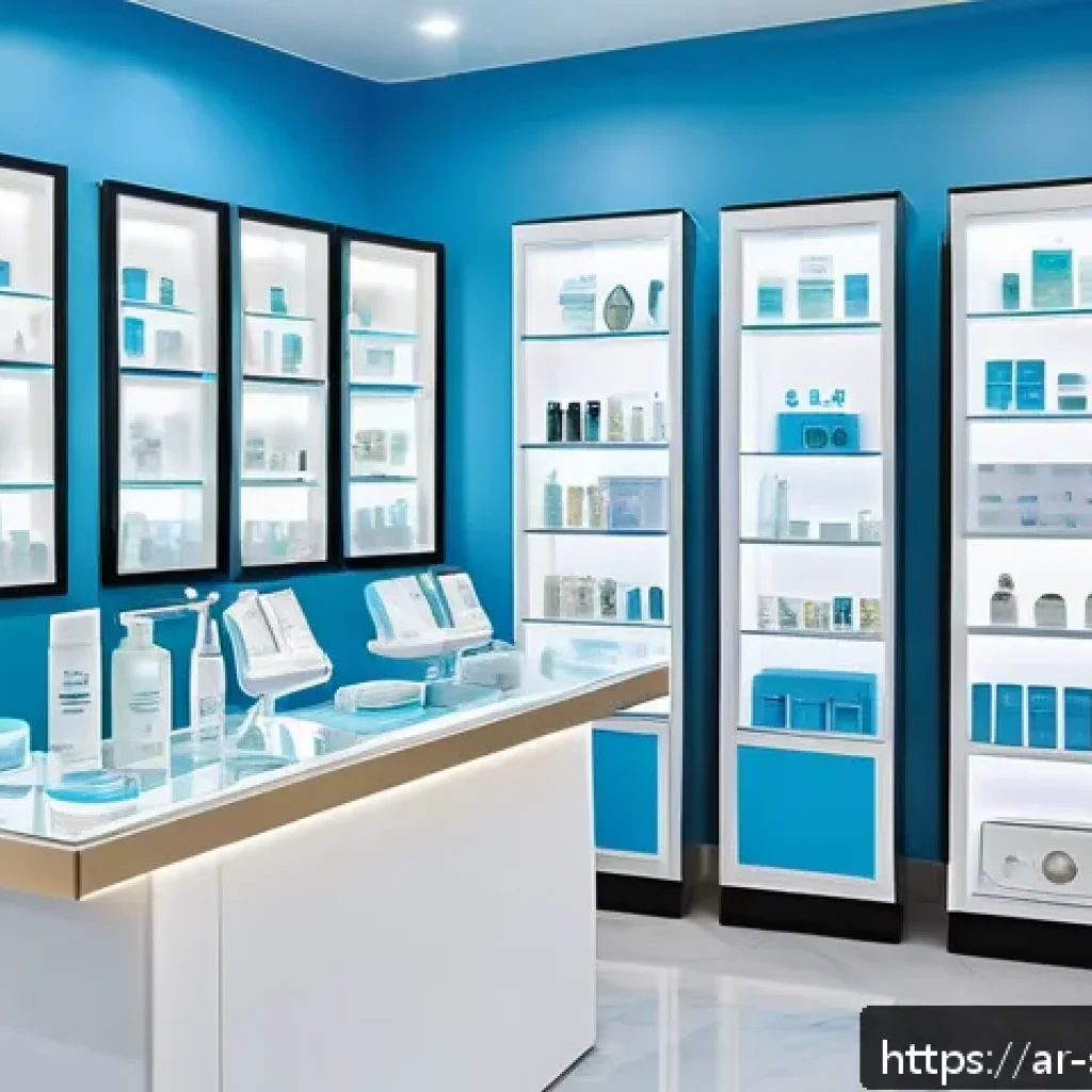 피부관리사의 창업 준비 사례 - A modern skincare clinic interior located in a bustling Middle Eastern city, featuring serene light ...
