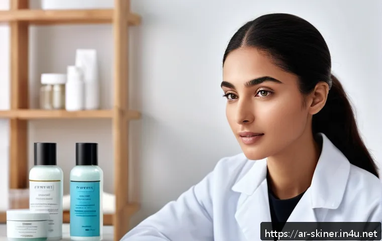 피부관리 실기 시험에서의 실수 피하기 - A professional skincare exam setting in a well-lit modern classroom designed for Arabic-speaking stu...
