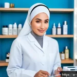 피부관리사의 커리어 로드맵 작성법 - A professional skincare specialist in a modern clinic setting, examining different skin types with a...