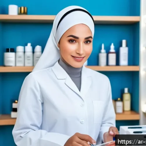 피부관리사의 커리어 로드맵 작성법 - A professional skincare specialist in a modern clinic setting, examining different skin types with a...